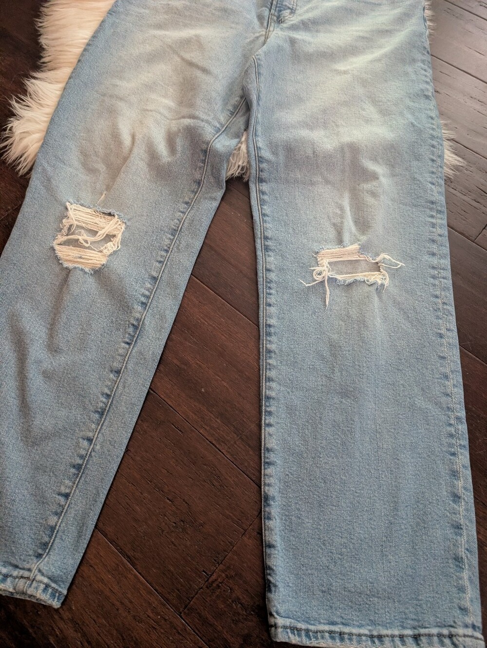 Madewell The Perfect Vintage Straight Jeans Knee Rip Danby Wash ND515 Size 31 - Picture 2 of 6